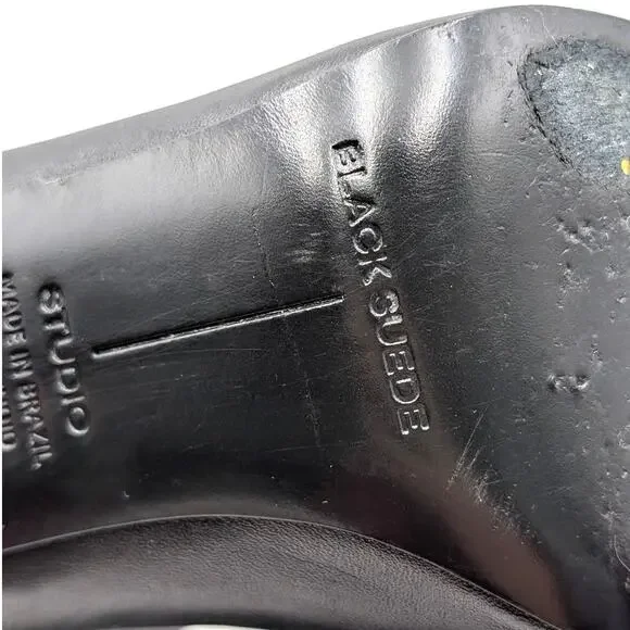 Black Suede Studio Kath 80 Knee High Boots Women's Black Leather Size US7.5 EU38 - Picture 11 of 13